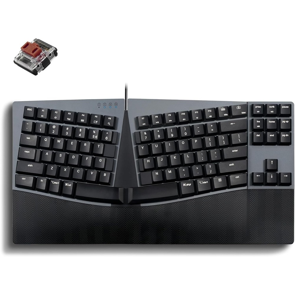 Perixx PERIBOARD-335 Wired Compact Ergonomic Mechanical Keyboard Brown Switch - Picture 1 of 10